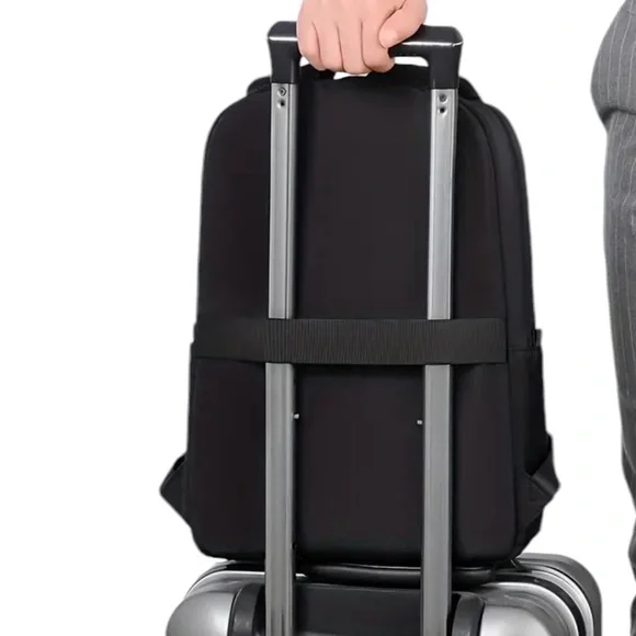 Unbranded Black Multi Pocket Unisex Backpack 14in. Laptop Bag - Picture 6 of 7